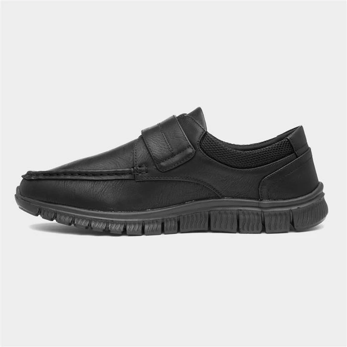 Cushion Walk Greg Mens Black Easy Fasten Shoe 4 Cushion Walk Greg Mens Black Easy Fasten Shoe - Image 2