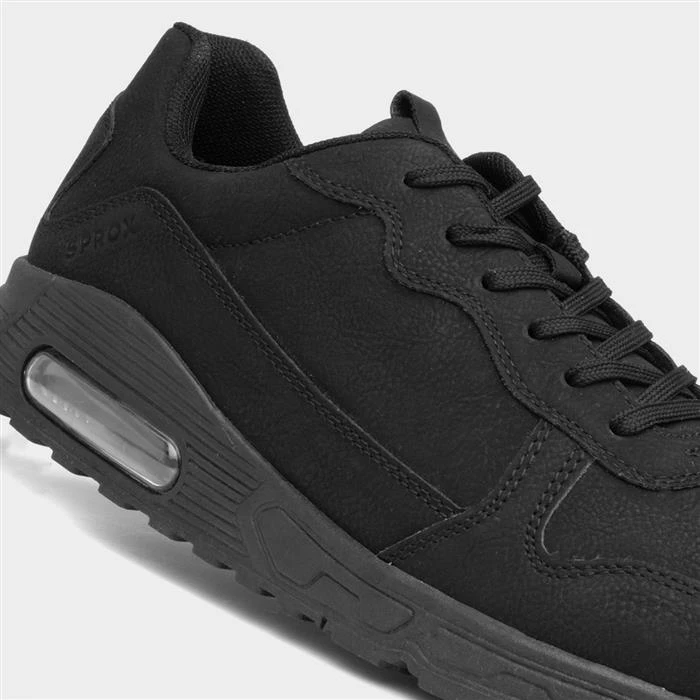 Sprox Mens Black Lace Up Trainer 6 Sprox Mens Black Lace Up Trainer - Image 4