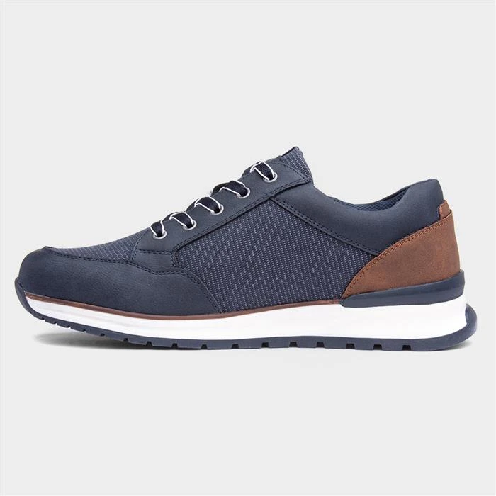 Relife Casey Mens Navy And Brown Casual Shoes 4 Relife Casey Mens Navy And Brown Casual Shoes - Image 2
