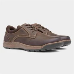 Hush Puppies Olson Mens Brown Leather Lace Up Shoe -Skechery Store 520476 2 L06.20230703000135