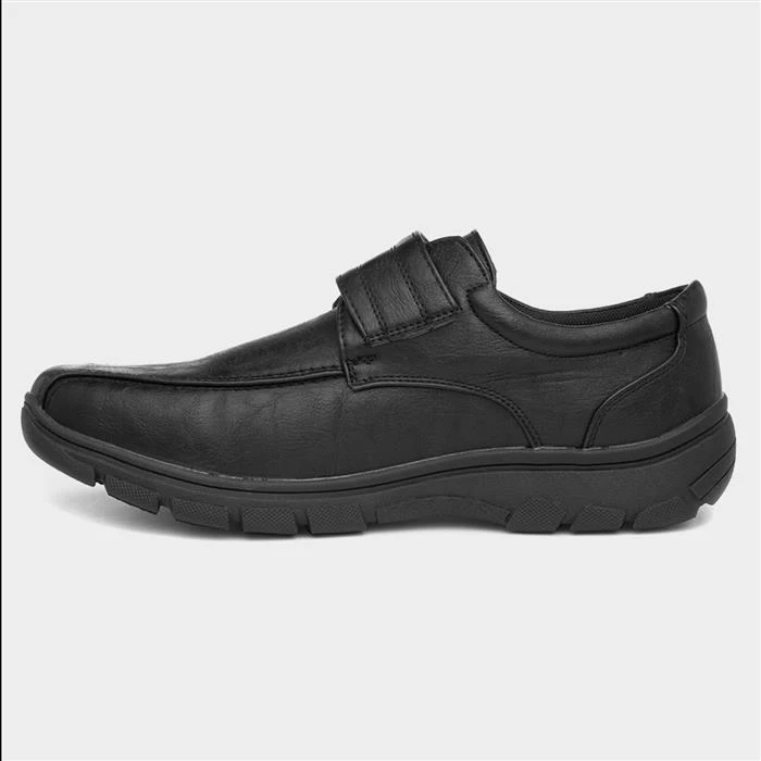 Cushion Walk Mens Black Easy Fasten Shoe 4 Cushion Walk Mens Black Easy Fasten Shoe - Image 2