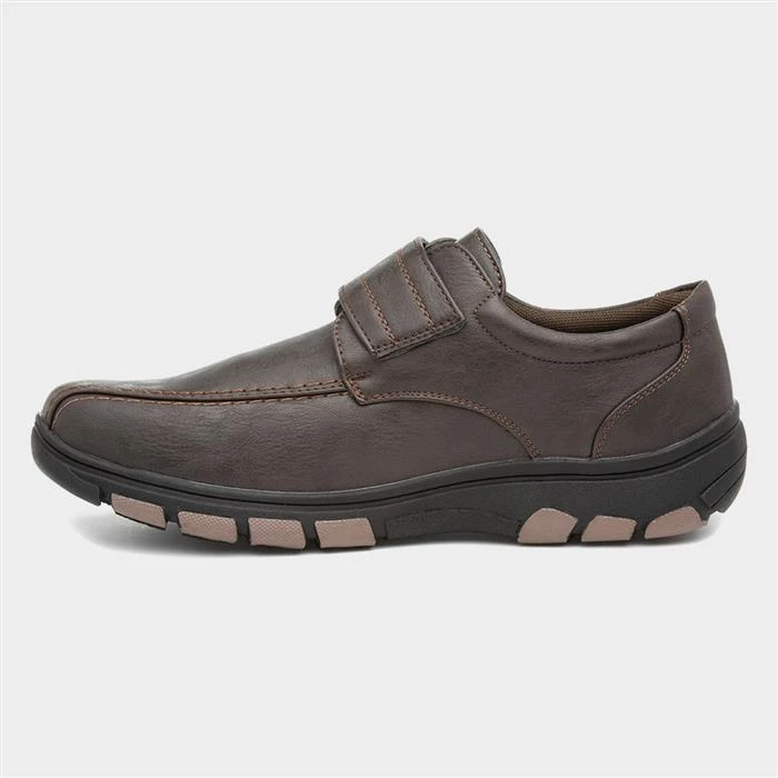 Cushion Walk Mens Brown Easy Fasten Shoe 4 Cushion Walk Mens Brown Easy Fasten Shoe - Image 2