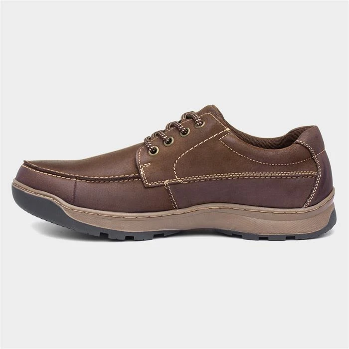 Hush Puppies Tucker Mens Brown Leather Shoe 3 Hush Puppies Tucker Mens Brown Leather Shoe - Image 2