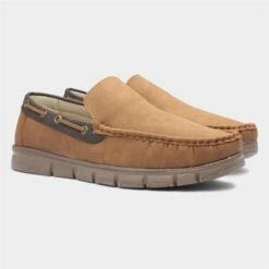 Cushion Walk Declan Mens Casual Tan Slip On Shoes -Skechery Store 52376 2 L06.20230717000228