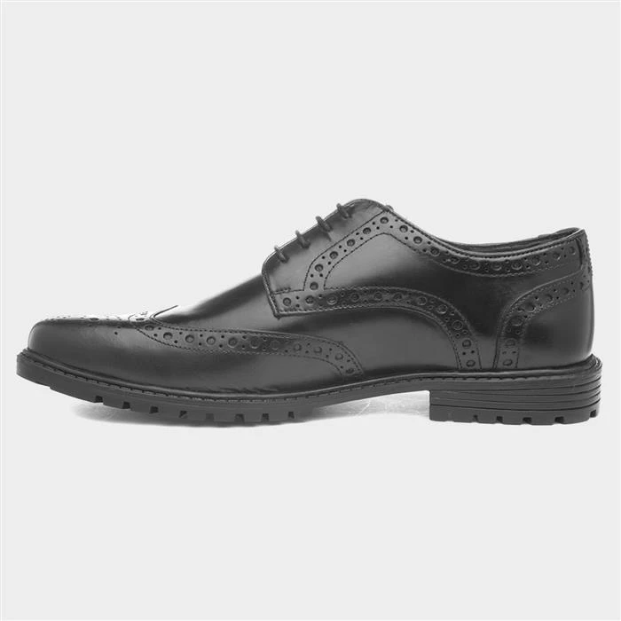 Red Level Cruise Mens Black Leather Brogue Shoe 4 Red Level Cruise Mens Black Leather Brogue Shoe - Image 2
