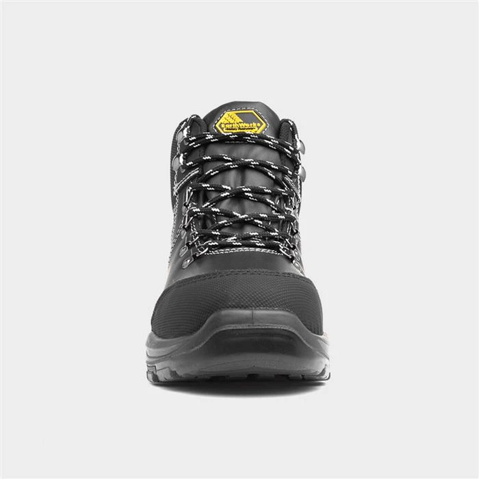 EarthWorks Mens Black Leather Lace Up Safety Boot 3 EarthWorks Mens Black Leather Lace Up Safety Boot