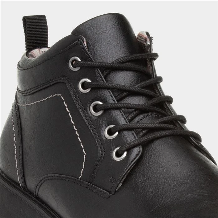 Urban Territory Mens Black Lace Up Ankle Boot 6 Urban Territory Mens Black Lace Up Ankle Boot - Image 4
