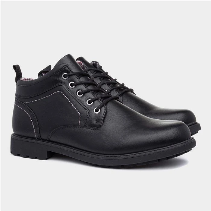 Urban Territory Mens Black Lace Up Ankle Boot 7 Urban Territory Mens Black Lace Up Ankle Boot - Image 5