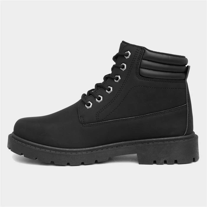 Urban Territory Bill Mens Black Lace Up Boot 4 Urban Territory Bill Mens Black Lace Up Boot - Image 2