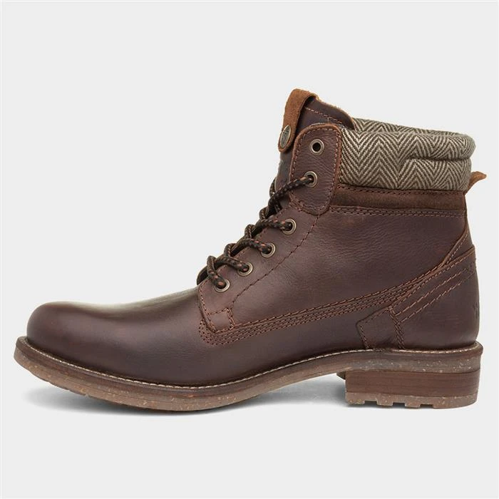 Wrangler Hill Mens Leather Lace Up Boot In Tan 4 Wrangler Hill Mens Leather Lace Up Boot In Tan - Image 2