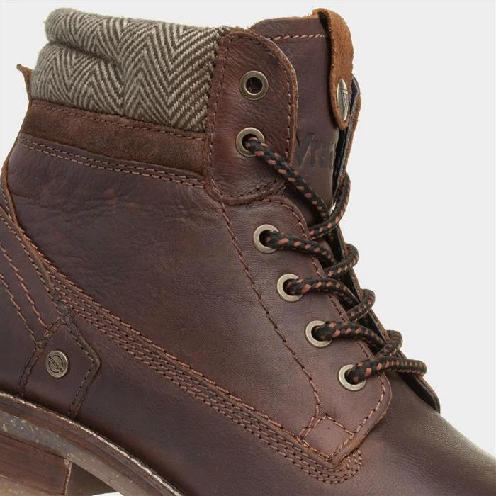 Wrangler Hill Mens Leather Lace Up Boot In Tan 6 Wrangler Hill Mens Leather Lace Up Boot In Tan - Image 4