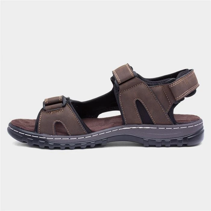 Hobos Mens Brown Easy Fasten Sandal 4 Hobos Mens Brown Easy Fasten Sandal - Image 2