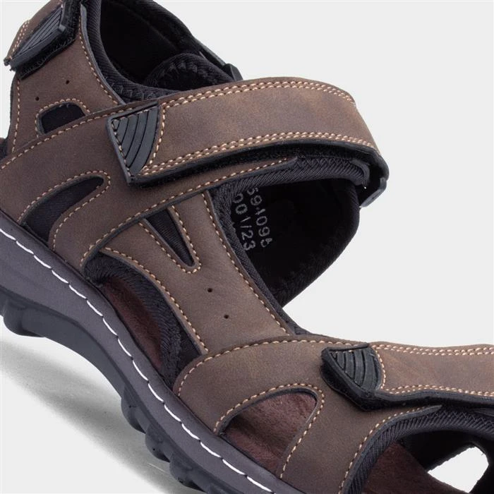 Hobos Mens Brown Easy Fasten Sandal 6 Hobos Mens Brown Easy Fasten Sandal - Image 4