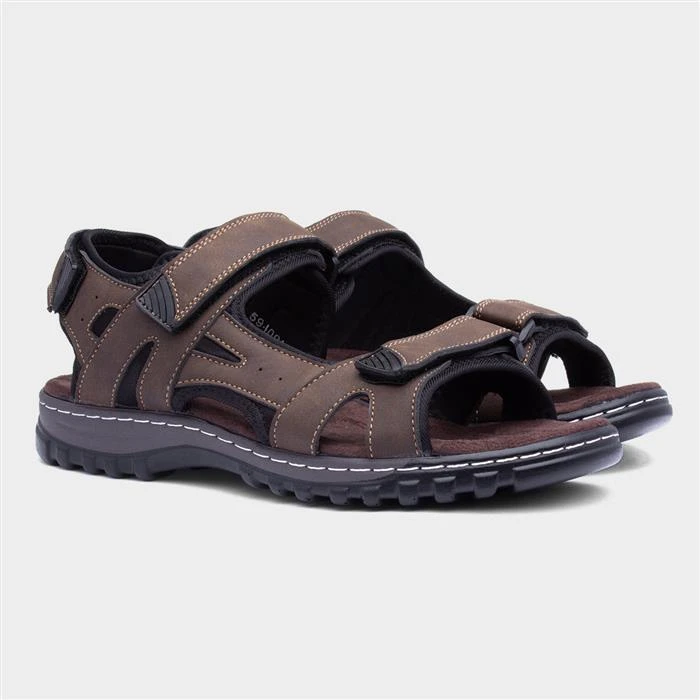 Hobos Mens Brown Easy Fasten Sandal 7 Hobos Mens Brown Easy Fasten Sandal - Image 5