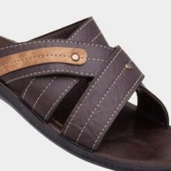 Red Fish Mens Cross Over Dark Brown Mule Sandal 10 Red Fish Mens Cross Over Dark Brown Mule Sandal -Skechery Store 59447 2 L05.20220727000202