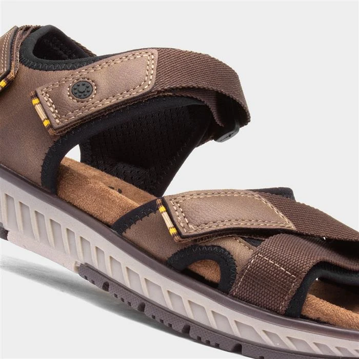 Relife Mens Brown Easy Fasten Sandal 6 Relife Mens Brown Easy Fasten Sandal - Image 4