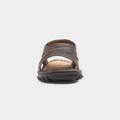 Lotus Mens Brown Leather Slip On Sandal