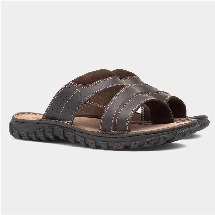 Lotus Mens Brown Leather Slip On Sandal 7 Lotus Mens Brown Leather Slip On Sandal - Image 5