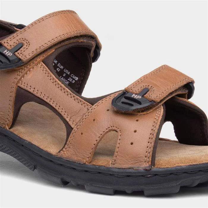 Hush Puppies Avery Mens Brown Leather Sandal 6 Hush Puppies Avery Mens Brown Leather Sandal - Image 4