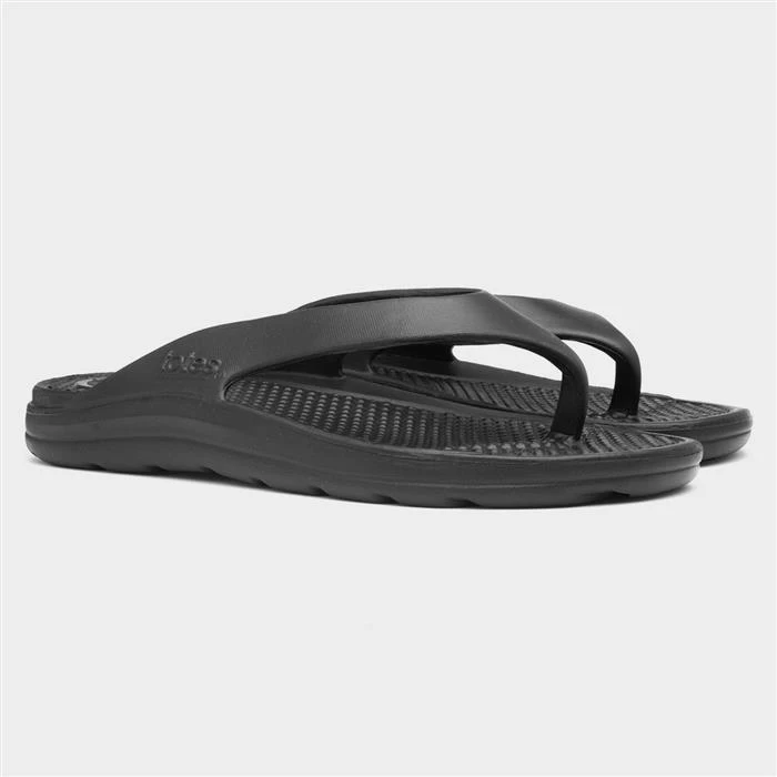 Totes Everywear Mens Black Toe Post Sandal 7 Totes Everywear Mens Black Toe Post Sandal - Image 5