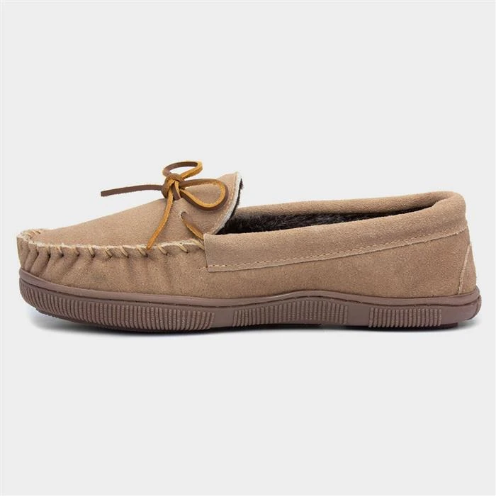 Hush Puppies Ace Mens Tan Moccasin Slipper 4 Hush Puppies Ace Mens Tan Moccasin Slipper - Image 2