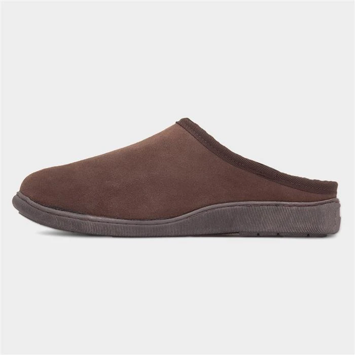 Hush Puppies Ashton Mens Brown Suede Mule Slipper 4 Hush Puppies Ashton Mens Brown Suede Mule Slipper - Image 2