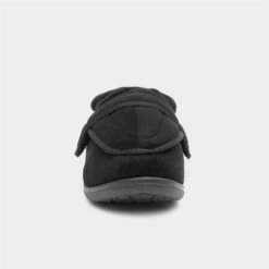 Jo & Joe Declan Mens Easy Fasten Black Slipper