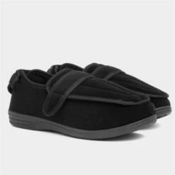 Jo & Joe Declan Mens Easy Fasten Black Slipper 10 Jo & Joe Declan Mens Easy Fasten Black Slipper -Skechery Store 699345 2 L06.20230308000301