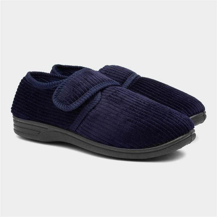 Jo & Joe Ken Mens Navy Slippers 7 Jo & Joe Ken Mens Navy Slippers - Image 5